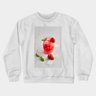 Strawberry cocktail with ice and fruits Crewneck Sweatshirt